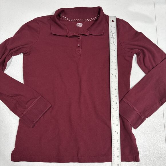Lot Of 2 Old Navy School Uniform Long Sleeves Polo Shirts Wine Color Size XL (14 - Picture 7 of 11